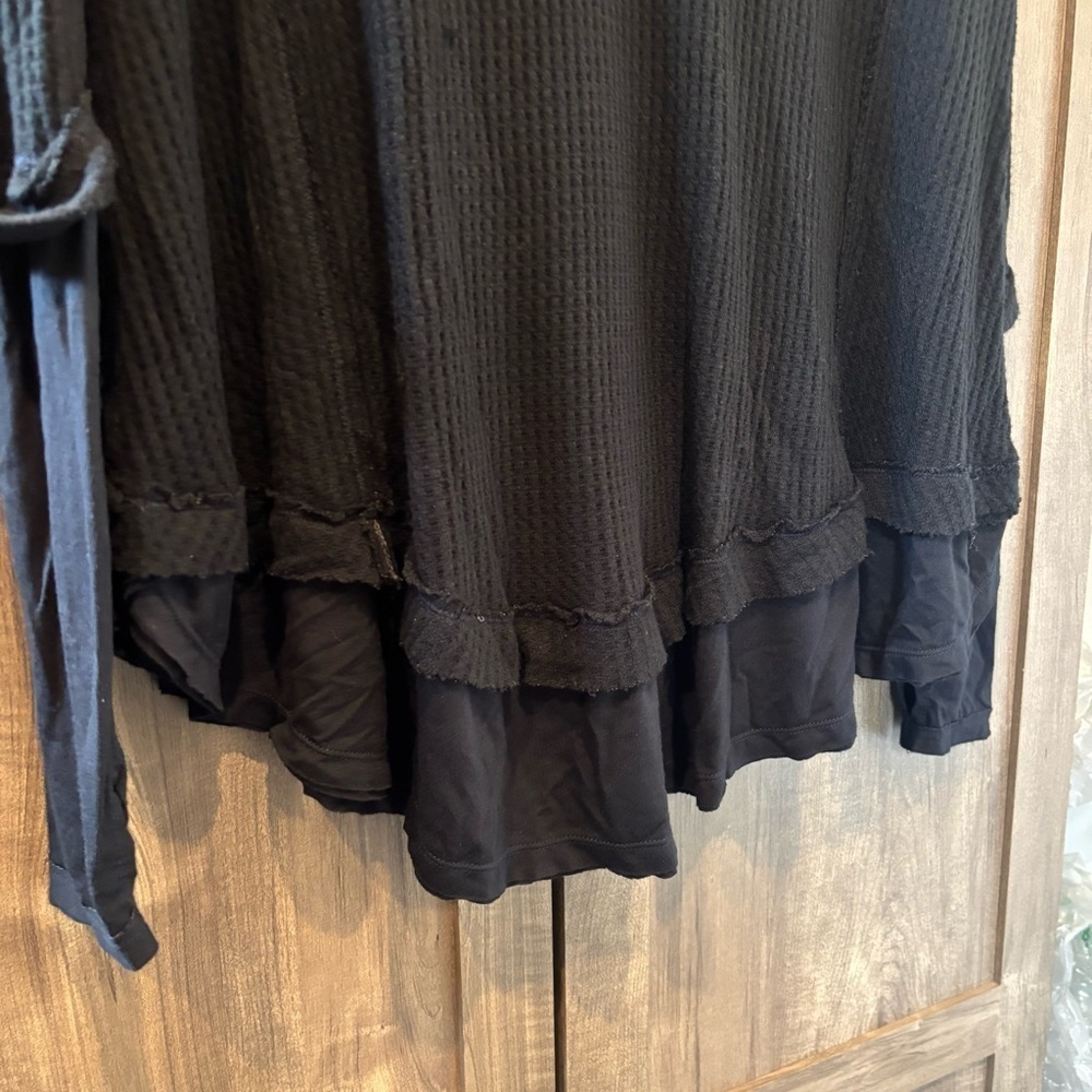 We The Free People small Catalina Thermal Top Oversized Boho Black - Picture 9 of 12